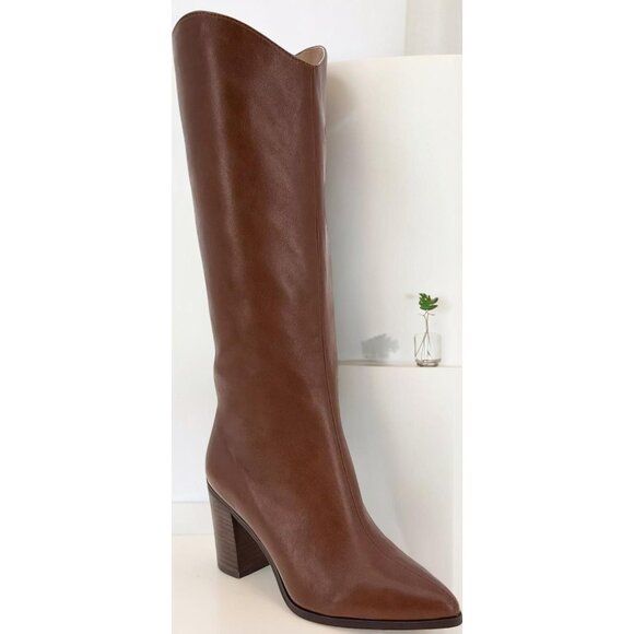 BCBGeneration Women's Brown Janda Western Regular Block Heel Boot Size 5.5M NIB - Picture 1 of 4